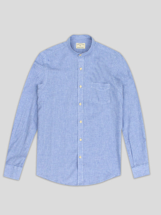 CITY SHIRT MAO HERRINGBONE