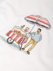 ORANGE T-SHIRT WHITE