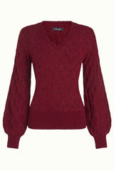 BORGO V NECK CABERNET RED