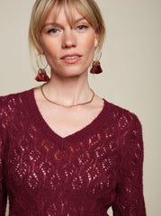 BORGO V NECK CABERNET RED