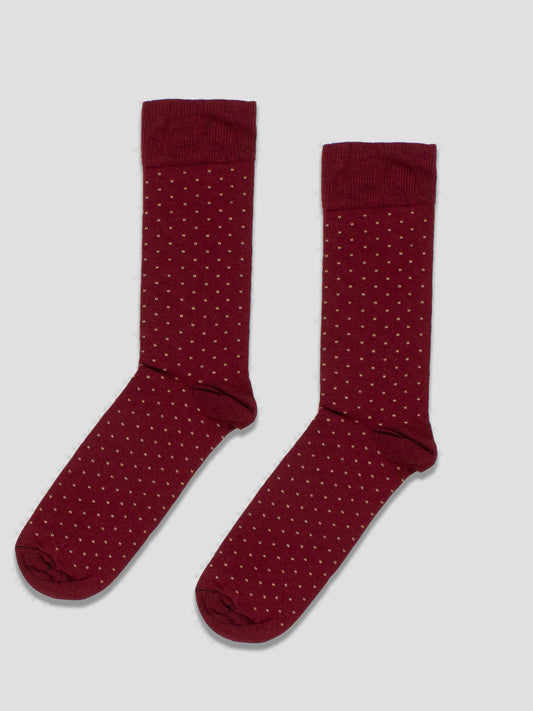 CALCETIN DOTS BURGUNDY