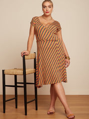 MIRA DRESS STREEPLE BLUE