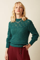 JEANIE YOKE SWEATER GREEN