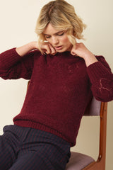 JEANIE YOKE SWEATER RED