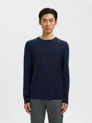 TRAY MERINO CREW NECK NAVY