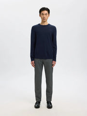 TRAY MERINO CREW NECK NAVY