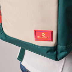 Mochila Roll-Top Verde Y Marfil