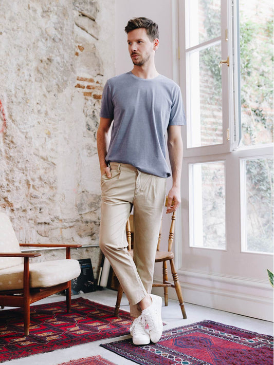 CREW T-SHIRT WASHED MINERAL GREY