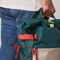 Mochila Roll-Top Verde Y Marfil