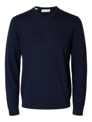 TRAY MERINO CREW NECK NAVY