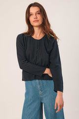 BLUSA ALGODON CREPADO NAVY