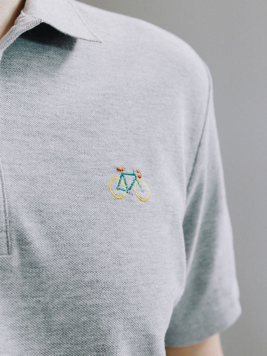 BIKE POLO HEATHER GREY