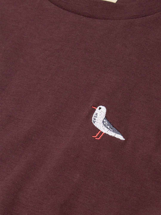 BIRD T-SHIRT RED BROWN