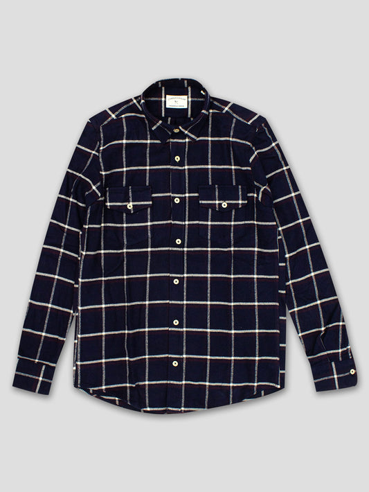 ROAD SHIRT NAVY ECRU CHECK