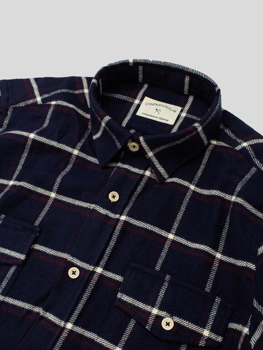 ROAD SHIRT NAVY ECRU CHECK