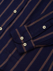 CITY SHIRT NAVY BROWN STRIPE