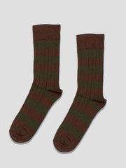 CALCETIN STRIPES BROWN