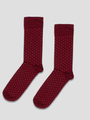 CALCETIN DOTS BURGUNDY