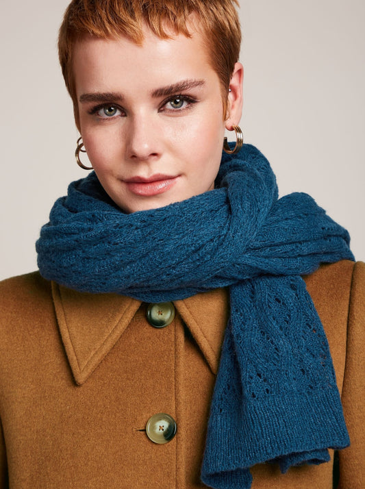 SCARF AJOUR CARRE BLUE