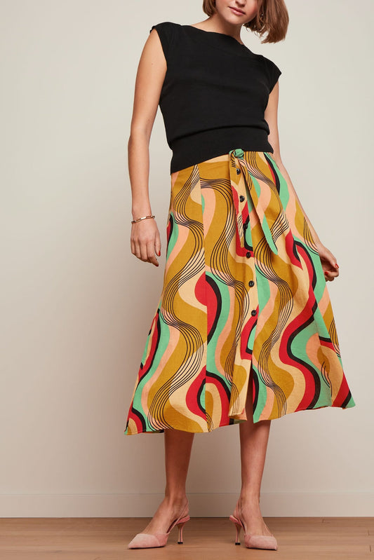 JUDY MIDI SKIRT HARVEST YELLOW