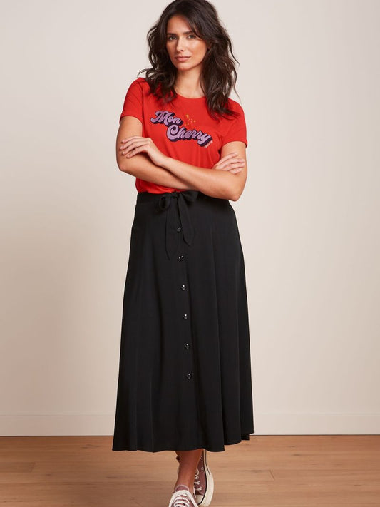 JUDY MIDI SKIRT ATOMIC BLACK