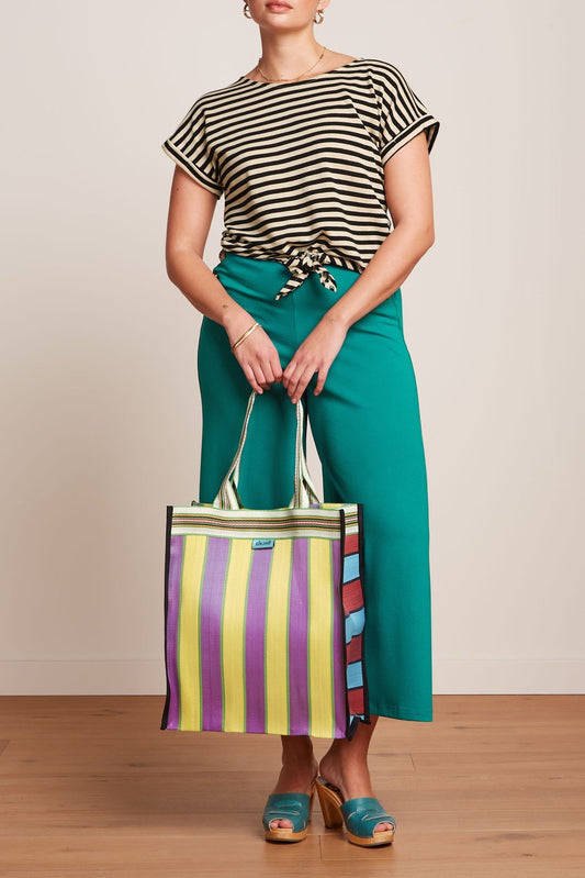 SMALL SHOPPER MERCADO BAG AZURE GREEN
