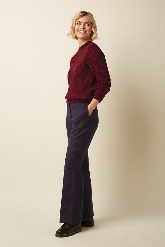 JEANIE YOKE SWEATER RED