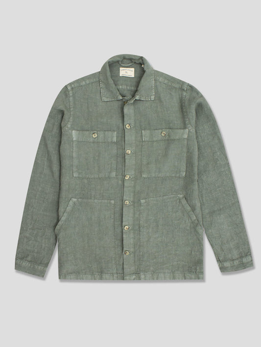 LINEN OVERSHIRT GREEN