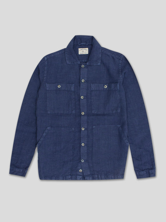 LINEN OVERSHIRT NAVY