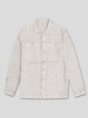 LINEN OVERSHIRT BROKEN WHITE