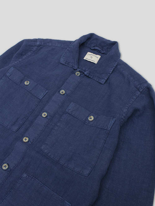 LINEN OVERSHIRT NAVY