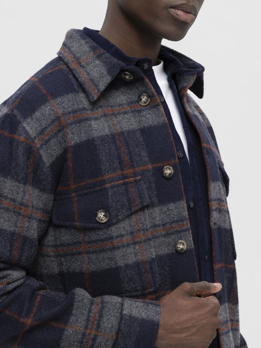 ARCHIVE OVERSHIRT NAVY CHECK