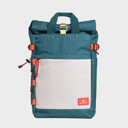 Mochila Roll-Top  Verde Y Marfil