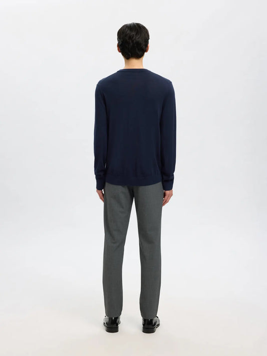 TRAY MERINO CREW NECK NAVY