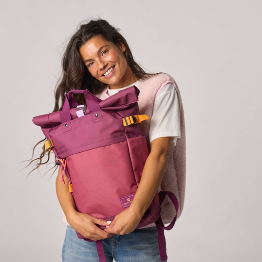 Mochila Roll-Top Violeta-Burdeos