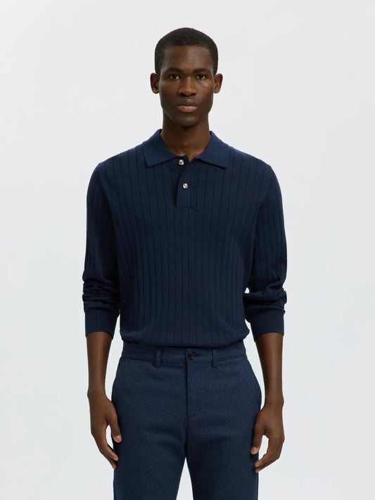TORINO L/S POLO NAVY