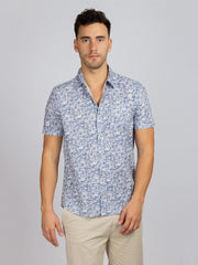 HANK SHIRT BLUE LEAVES