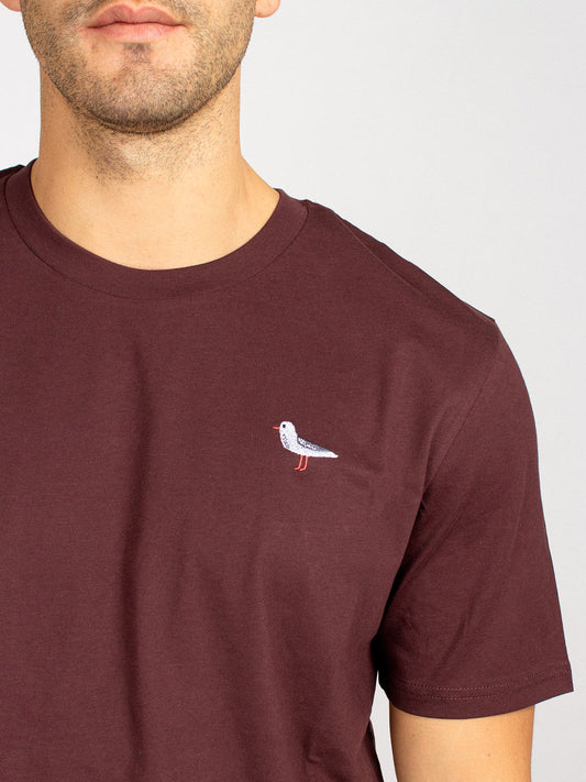 BIRD T-SHIRT RED BROWN