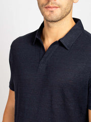 LINEN POLO NAVY