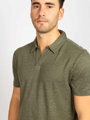 LINEN POLO KHAKI