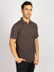 LINEN POLO STONE GREY