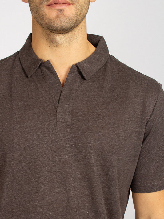 LINEN POLO STONE GREY