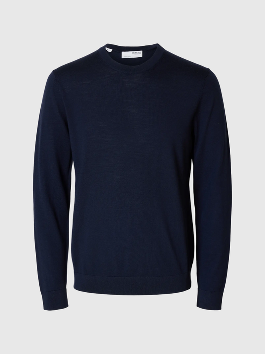 TRAY MERINO CREW NECK NAVY