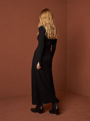 MAXI VESTIDO PUNTO NEGRO