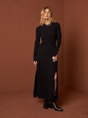 MAXI VESTIDO PUNTO NEGRO