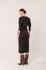 VESTIDO ANUDADO NEGRO