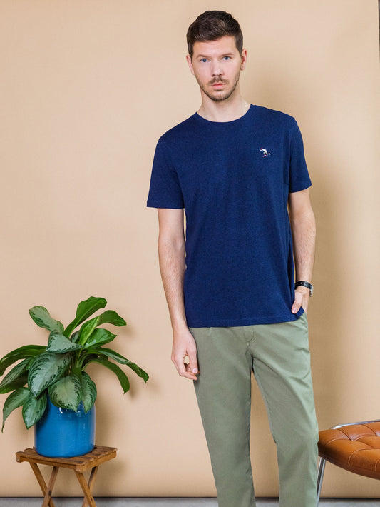 SKATER T-SHIRT BLACK HEATHER BLUE